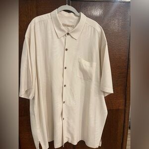 Tommy Bahama Men's Cream Short Sleeve Shirt slik